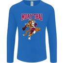 Muay Thai Tiger MMA Mixed Martial Arts Mens Long Sleeve T-Shirt Royal Blue