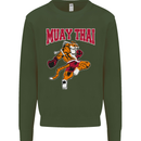 Muay Thai Tiger MMA Mixed Martial Arts Mens Sweatshirt Jumper Forest Green