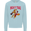 Muay Thai Tiger MMA Mixed Martial Arts Mens Sweatshirt Jumper Light Blue