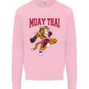 Muay Thai Tiger MMA Mixed Martial Arts Mens Sweatshirt Jumper Light Pink