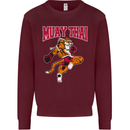 Muay Thai Tiger MMA Mixed Martial Arts Mens Sweatshirt Jumper Maroon