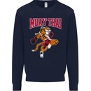Muay Thai Tiger MMA Mixed Martial Arts Mens Sweatshirt Jumper Navy Blue