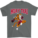 Muay Thai Tiger MMA Mixed Martial Arts Mens T-Shirt Cotton Gildan Charcoal