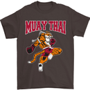 Muay Thai Tiger MMA Mixed Martial Arts Mens T-Shirt Cotton Gildan Dark Chocolate