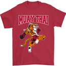 Muay Thai Tiger MMA Mixed Martial Arts Mens T-Shirt Cotton Gildan Red