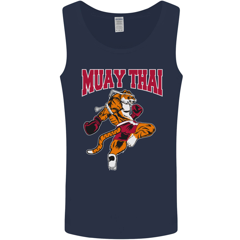 Muay Thai Tiger MMA Mixed Martial Arts Mens Vest Tank Top Navy Blue