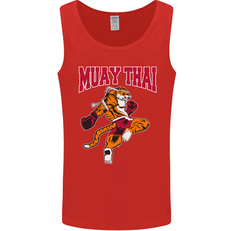 Muay Thai Tiger MMA Mixed Martial Arts Mens Vest Tank Top Red