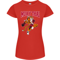 Muay Thai Tiger MMA Mixed Martial Arts Womens Petite Cut T-Shirt Red