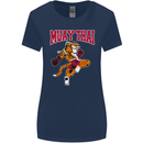 Muay Thai Tiger MMA Mixed Martial Arts Womens Wider Cut T-Shirt Navy Blue
