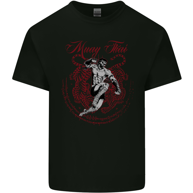 Muay Thai Tiger Warrior MMA Martial Arts Mens Cotton T-Shirt Tee Top Black