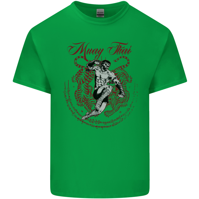 Muay Thai Tiger Warrior MMA Martial Arts Mens Cotton T-Shirt Tee Top Irish Green