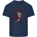 Muay Thai Tiger Warrior MMA Martial Arts Mens Cotton T-Shirt Tee Top Navy Blue