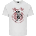 Muay Thai Tiger Warrior MMA Martial Arts Mens Cotton T-Shirt Tee Top White