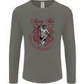 Muay Thai Tiger Warrior MMA Martial Arts Mens Long Sleeve T-Shirt Charcoal