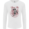 Muay Thai Tiger Warrior MMA Martial Arts Mens Long Sleeve T-Shirt White