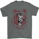 Muay Thai Tiger Warrior MMA Martial Arts Mens T-Shirt Cotton Gildan Charcoal