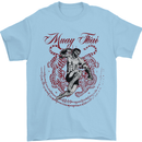Muay Thai Tiger Warrior MMA Martial Arts Mens T-Shirt Cotton Gildan Light Blue