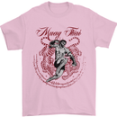 Muay Thai Tiger Warrior MMA Martial Arts Mens T-Shirt Cotton Gildan Light Pink