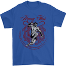 Muay Thai Tiger Warrior MMA Martial Arts Mens T-Shirt Cotton Gildan Royal Blue
