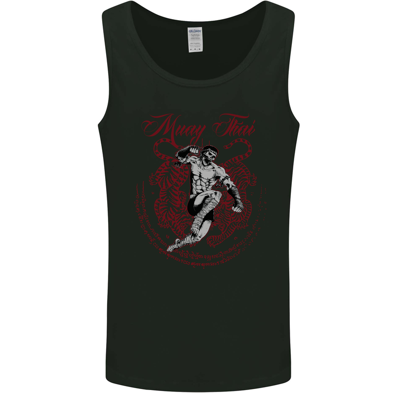 Muay Thai Tiger Warrior MMA Martial Arts Mens Vest Tank Top Black