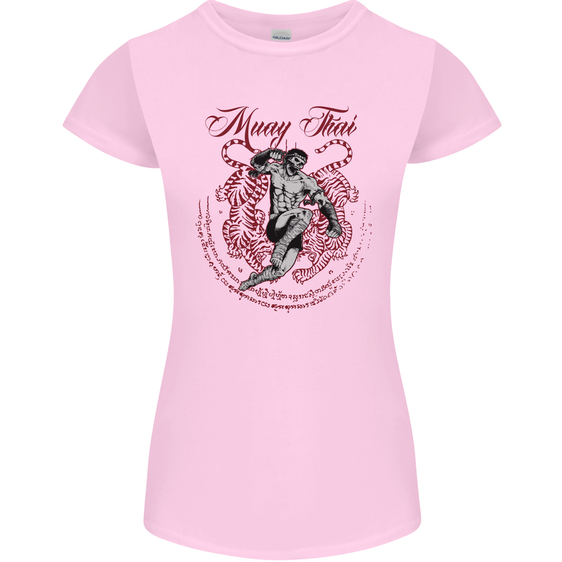 Muay Thai Tiger Warrior MMA Martial Arts Womens Petite Cut T-Shirt Light Pink