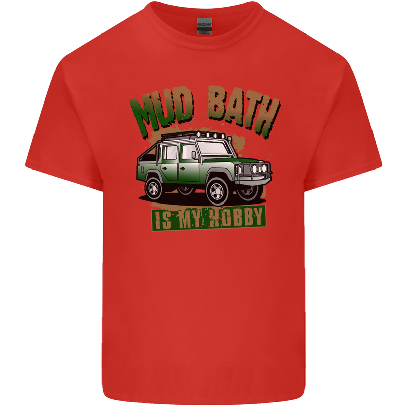Mud Bath Is My Hobby 4X4 Off Roading Road Mens Cotton T-Shirt Tee Top Red