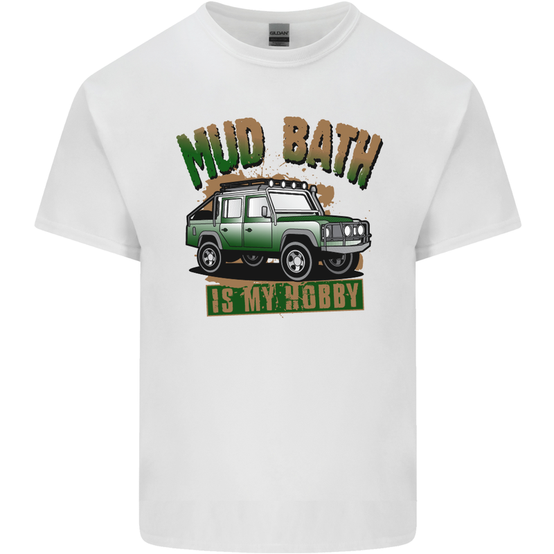 Mud Bath Is My Hobby 4X4 Off Roading Road Mens Cotton T-Shirt Tee Top White