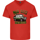 Mud Bath Is My Hobby 4X4 Off Roading Road Mens V-Neck Cotton T-Shirt Red