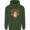 Muhdolf Funny Rudolf Christmas Cow Childrens Kids Hoodie Forest Green