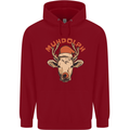 Muhdolf Funny Rudolf Christmas Cow Childrens Kids Hoodie Red