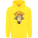Muhdolf Funny Rudolf Christmas Cow Childrens Kids Hoodie Yellow