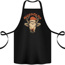 Muhdolf Funny Rudolf Christmas Cow Cotton Apron 100% Organic Black