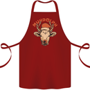 Muhdolf Funny Rudolf Christmas Cow Cotton Apron 100% Organic Maroon