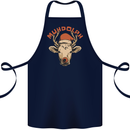 Muhdolf Funny Rudolf Christmas Cow Cotton Apron 100% Organic Navy Blue