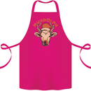 Muhdolf Funny Rudolf Christmas Cow Cotton Apron 100% Organic Pink