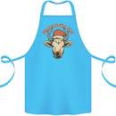 Muhdolf Funny Rudolf Christmas Cow Cotton Apron 100% Organic Turquoise
