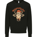 Muhdolf Funny Rudolf Christmas Cow Kids Sweatshirt Jumper Black