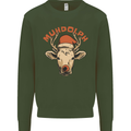 Muhdolf Funny Rudolf Christmas Cow Kids Sweatshirt Jumper Forest Green