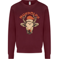 Muhdolf Funny Rudolf Christmas Cow Kids Sweatshirt Jumper Maroon