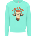 Muhdolf Funny Rudolf Christmas Cow Kids Sweatshirt Jumper Peppermint