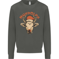 Muhdolf Funny Rudolf Christmas Cow Kids Sweatshirt Jumper Storm Grey