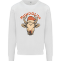 Muhdolf Funny Rudolf Christmas Cow Kids Sweatshirt Jumper White