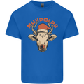 Muhdolf Funny Rudolf Christmas Cow Kids T-Shirt Childrens Royal Blue