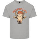 Muhdolf Funny Rudolf Christmas Cow Kids T-Shirt Childrens Sports Grey