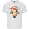 Muhdolf Funny Rudolf Christmas Cow Kids T-Shirt Childrens White