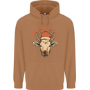 Muhdolf Funny Rudolf Christmas Cow Mens 80% Cotton Hoodie Caramel Latte
