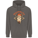 Muhdolf Funny Rudolf Christmas Cow Mens 80% Cotton Hoodie Charcoal
