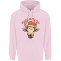 Muhdolf Funny Rudolf Christmas Cow Mens 80% Cotton Hoodie Light Pink