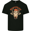 Muhdolf Funny Rudolf Christmas Cow Mens Cotton T-Shirt Tee Top Black