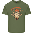 Muhdolf Funny Rudolf Christmas Cow Mens Cotton T-Shirt Tee Top Military Green